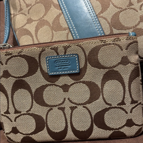 Coach crossbody Blue and Tan Women Bag Set - Picture 4 of 12